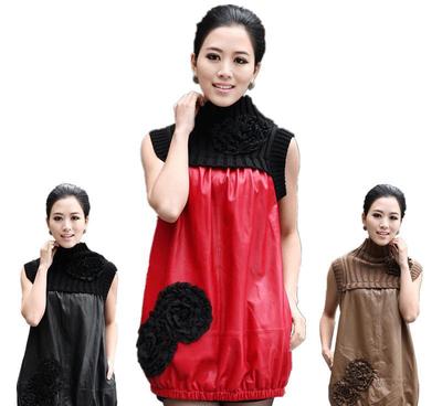 高品質(zhì)時(shí)尚之選 批發(fā)真皮皮裙連衣裙拼接優(yōu)質(zhì)進(jìn)口綿羊皮